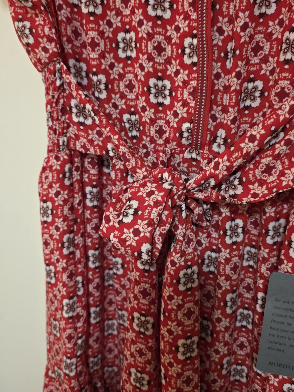 Max Studio Red Printed Collared Midi Dress - Picture 10 of 12